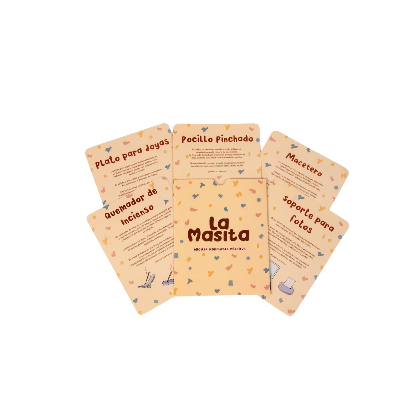 Set de 5 instrucciones con ideas para modelar arcilla - Kit Cerámica Pro La Masita
